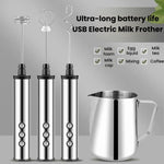 Batteur à œufs électrique portable rechargeable 3 en 1, mini mousseur à lait pour la pâtisserie, rechargeable