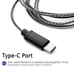 Câble prise Type-C vers interface MMCX 1,2 m pour casque Shure SE215 / SE315 / SE425 / SE535 / SE846, contrôle en ligne, standard