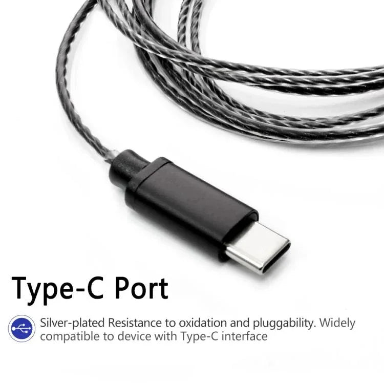 Câble prise Type-C vers interface MMCX 1,2 m pour casque Shure SE215 / SE315 / SE425 / SE535 / SE846, contrôle en ligne, standard
