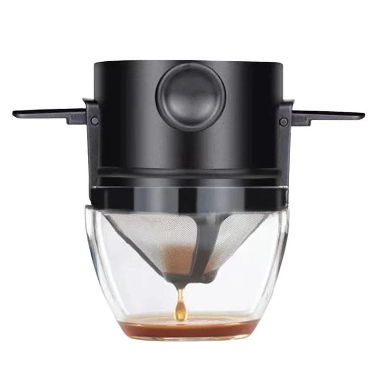 Tasse à filtre à café portable sans papier Cône de filtre à café goutte à goutte, Blanc, Noir, Noir avec base, Blanc avec base