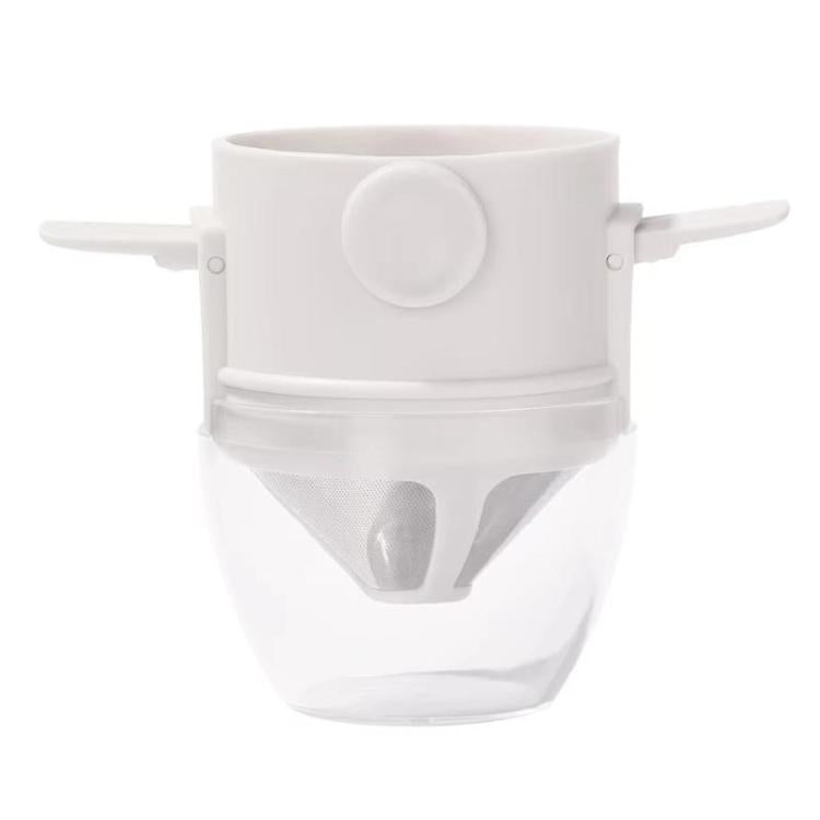 Tasse à filtre à café portable sans papier Cône de filtre à café goutte à goutte, Blanc, Noir, Noir avec base, Blanc avec base