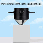 Tasse à filtre à café portable sans papier Cône de filtre à café goutte à goutte, Blanc, Noir, Noir avec base, Blanc avec base