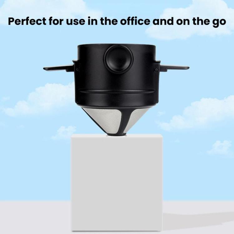 Tasse à filtre à café portable sans papier Cône de filtre à café goutte à goutte, Blanc, Noir, Noir avec base, Blanc avec base