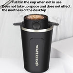 Tasse à filtre à café portable sans papier Cône de filtre à café goutte à goutte, Blanc, Noir, Noir avec base, Blanc avec base