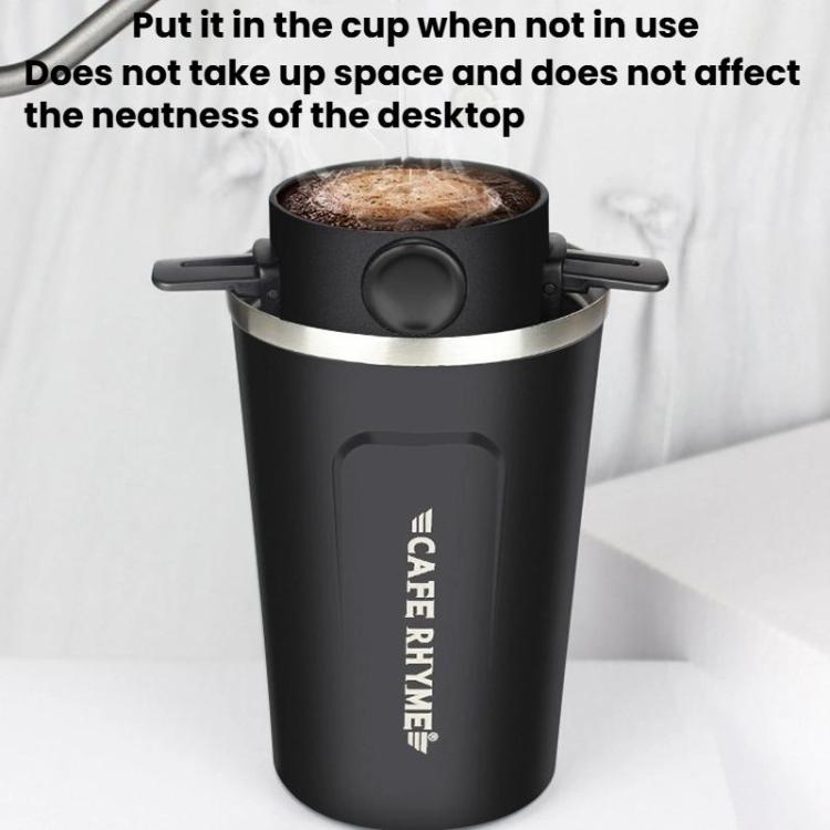 Tasse à filtre à café portable sans papier Cône de filtre à café goutte à goutte, Blanc, Noir, Noir avec base, Blanc avec base