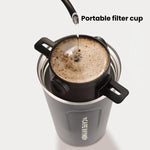 Tasse à filtre à café portable sans papier Cône de filtre à café goutte à goutte, Blanc, Noir, Noir avec base, Blanc avec base