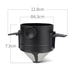 Tasse à filtre à café portable sans papier Cône de filtre à café goutte à goutte, Blanc, Noir, Noir avec base, Blanc avec base