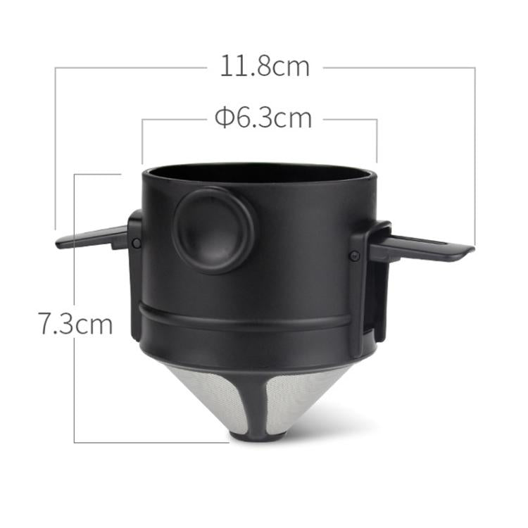 Tasse à filtre à café portable sans papier Cône de filtre à café goutte à goutte, Blanc, Noir, Noir avec base, Blanc avec base