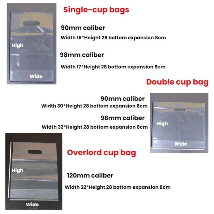Sacs jetables pour thé au lait café à emporter, 100 sacs par paquet, 90mm Tasse simple 700ml, 98mm Tasse simple 700ml, 90mm Tasse double 700ml, 98mm Tasse double 700ml, 120mm Tasse Overlord 1000ml