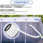 Connecteur de tuyau de piscine 1,5 pouce 2 voies pour Intex, Coleman, Hayward