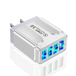 5.1A QC3.0 Fast Charging 4USB Port Cell Phone Charger, EU Plug, US Plug, UK Plug