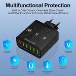 Chargeur de téléphone portable 6 ports USB 65W QC3.0 charge rapide, prise EU (Noir), prise EU (Blanc), prise US (Noir), prise US (Blanc), prise UK (Noir), prise UK (Blanc)