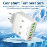 Chargeur de téléphone portable 6 ports USB 65W QC3.0 charge rapide, prise EU (Noir), prise EU (Blanc), prise US (Noir), prise US (Blanc), prise UK (Noir), prise UK (Blanc)