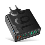 Chargeur de téléphone portable 8 interfaces 4USB+4Type-C 150W QC3.0 charge rapide, prise EU (Noir), prise EU (Blanc), prise EU (Jaune), prise US (Noir), prise US (Blanc), prise US (Jaune), prise UK (Noir), prise UK (Blanc), prise UK (Jaune)