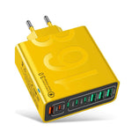 Chargeur de téléphone portable 8 interfaces 4USB+4Type-C 150W QC3.0 charge rapide, prise EU (Noir), prise EU (Blanc), prise EU (Jaune), prise US (Noir), prise US (Blanc), prise US (Jaune), prise UK (Noir), prise UK (Blanc), prise UK (Jaune)