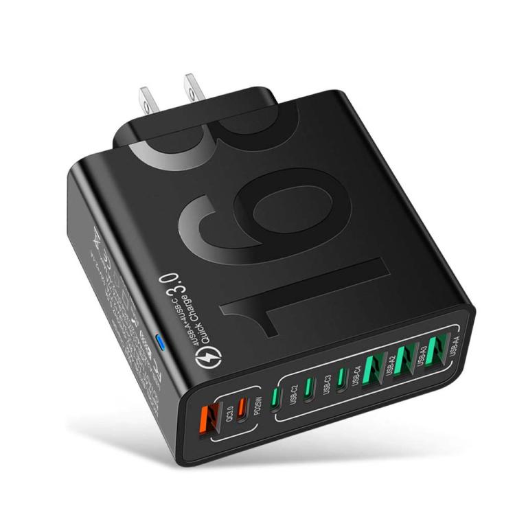Chargeur de téléphone portable 8 interfaces 4USB+4Type-C 150W QC3.0 charge rapide, prise EU (Noir), prise EU (Blanc), prise EU (Jaune), prise US (Noir), prise US (Blanc), prise US (Jaune), prise UK (Noir), prise UK (Blanc), prise UK (Jaune)