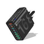 Chargeur de téléphone portable 8 interfaces 4USB+4Type-C 150W QC3.0 charge rapide, prise EU (Noir), prise EU (Blanc), prise EU (Jaune), prise US (Noir), prise US (Blanc), prise US (Jaune), prise UK (Noir), prise UK (Blanc), prise UK (Jaune)