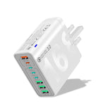 Chargeur de téléphone portable 8 interfaces 4USB+4Type-C 150W QC3.0 charge rapide, prise EU (Noir), prise EU (Blanc), prise EU (Jaune), prise US (Noir), prise US (Blanc), prise US (Jaune), prise UK (Noir), prise UK (Blanc), prise UK (Jaune)
