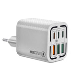 Chargeur de téléphone portable 6 ports 3USB+3Type-C 50W charge rapide, prise EU (Noir), prise EU (Blanc), prise EU (Jaune), prise US (Noir), prise US (Blanc), prise US (Jaune), prise UK (Noir), prise UK (Blanc), prise UK (Jaune)
