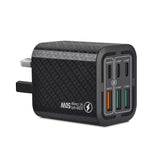 Chargeur de téléphone portable 6 ports 3USB+3Type-C 50W charge rapide, prise EU (Noir), prise EU (Blanc), prise EU (Jaune), prise US (Noir), prise US (Blanc), prise US (Jaune), prise UK (Noir), prise UK (Blanc), prise UK (Jaune)