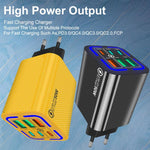 Chargeur de téléphone portable 6 ports 3USB+3Type-C 50W charge rapide, prise EU (Noir), prise EU (Blanc), prise EU (Jaune), prise US (Noir), prise US (Blanc), prise US (Jaune), prise UK (Noir), prise UK (Blanc), prise UK (Jaune)