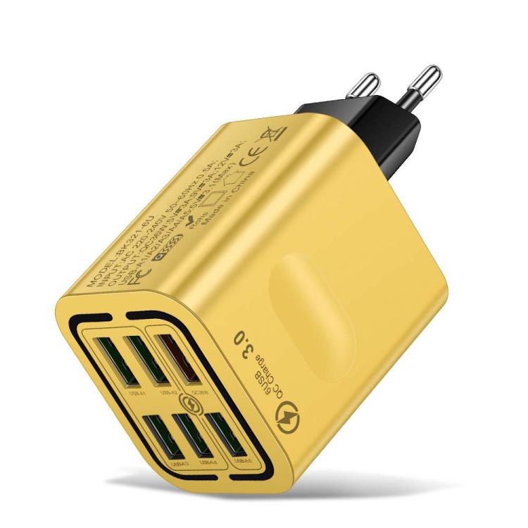 Chargeur de téléphone à charge rapide multi-port 6USB BK321, prise EU (Noir), prise EU (Blanc), prise EU (Jaune), prise US (Noir), prise US (Blanc), prise US (Jaune), prise UK (Noir), prise UK (Blanc), prise UK (Jaune)