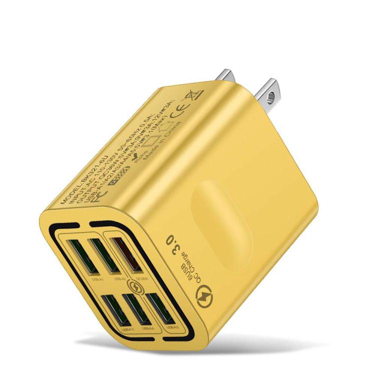 Chargeur de téléphone à charge rapide multi-port 6USB BK321, prise EU (Noir), prise EU (Blanc), prise EU (Jaune), prise US (Noir), prise US (Blanc), prise US (Jaune), prise UK (Noir), prise UK (Blanc), prise UK (Jaune)