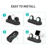Station de rangement et de charge de bureau 2 en 1 AhaStyle DD97 pour Apple Watch et écouteurs.