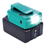 Adaptateur batterie lithium Makita 14,4V/18V avec éclairage LED, double USB + DC