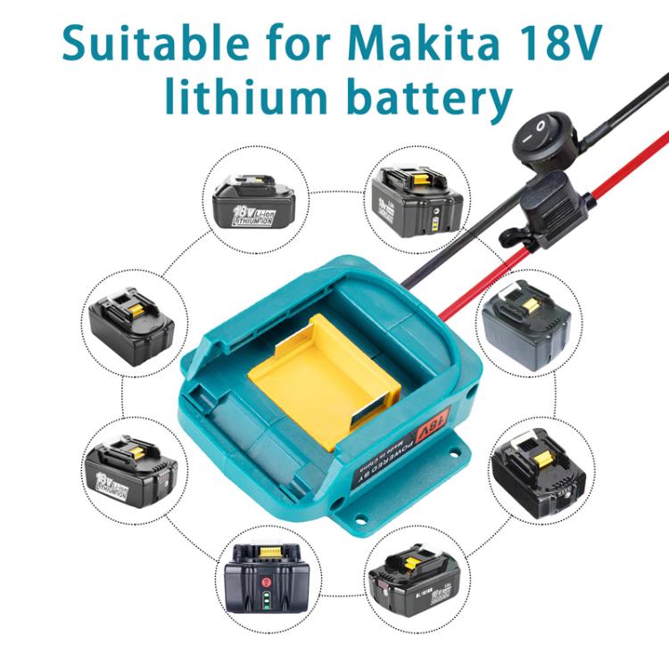 Convertisseur batterie outil chargeur batterie lithium Makita 18V 18650, sans interrupteur de protection, avec interrupteur de protection