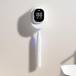 Stérilisateur et support de brosse à dents UV rechargeable CKPA avec écran intelligent, support adhésif sans perçage pour brosses à dents électriques