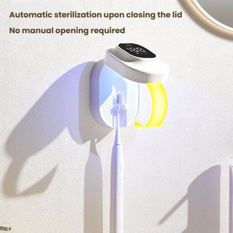 Stérilisateur et support de brosse à dents UV rechargeable CKPA avec écran intelligent, support adhésif sans perçage pour brosses à dents électriques