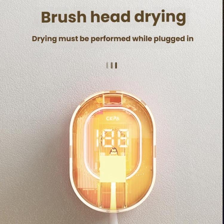 Stérilisateur et support de brosse à dents UV rechargeable CKPA avec écran intelligent, support adhésif sans perçage pour brosses à dents électriques