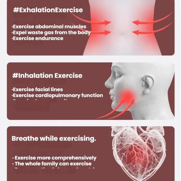 Haltère portable pour exercice respiratoire abdominal Entraîneur de capacité vitale et du tronc