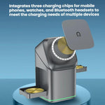 Support de charge sans fil magnétique rotatif 3-en-1 en métal