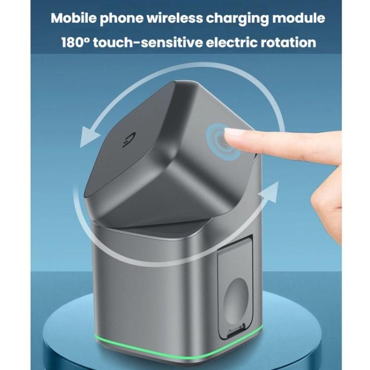 Support de charge sans fil magnétique rotatif 3-en-1 en métal