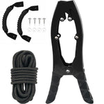 Canoe/Kayak Self-Locking Stainless Steel Anchor Clamp With Toothed Jaws, Black, Black + Metal Buckle, Black + Kayak Handrail, Black + Metal Buckle + Kayak Handrail