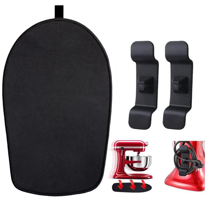 Tapis antidérapant en caoutchouc pour mixeur de cuisine, Grand + 2 attaches de câble, Petit + 2 attaches de câble, Grand + 1 attache de câble, Petit + 1 attache de câble
