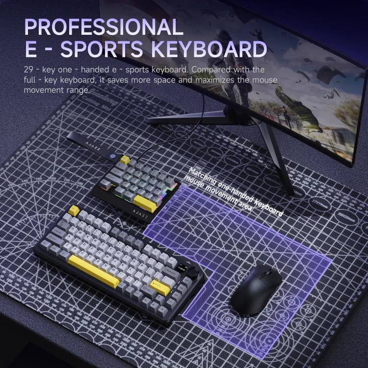 Ajazz AK029 Magnetic Rice Switch HIFI Edition RGB Backlight Wired Single Handed Gaming Keyboard