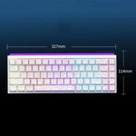 Clavier mécanique filaire NACODEX NK68 à axe magnétique couleur éblouissante pour bureau et gaming, 68 touches, blanc ordinaire, blanc contour, noir contour