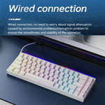 Clavier mécanique filaire NACODEX NK68 à axe magnétique couleur éblouissante pour bureau et gaming, 68 touches, blanc ordinaire, blanc contour, noir contour
