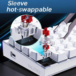 Clavier mécanique filaire NACODEX NK68 à axe magnétique couleur éblouissante pour bureau et gaming, 68 touches, blanc ordinaire, blanc contour, noir contour