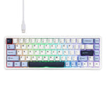 Clavier mécanique filaire Ajazz AK680 MAX à axe magnétique avec éclairage RGB, noir, blanc, noir gris jaune, bleu blanc bleu foncé, gravure latérale dégradé rose, noir contour, blanc contour