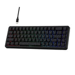 Clavier mécanique filaire Ajazz AK680 MAX à axe magnétique avec éclairage RGB, noir, blanc, noir gris jaune, bleu blanc bleu foncé, gravure latérale dégradé rose, noir contour, blanc contour