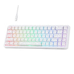 Clavier mécanique filaire Ajazz AK680 MAX à axe magnétique avec éclairage RGB, noir, blanc, noir gris jaune, bleu blanc bleu foncé, gravure latérale dégradé rose, noir contour, blanc contour