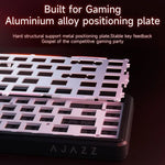 Clavier mécanique filaire Ajazz AK680 MAX à axe magnétique avec éclairage RGB, noir, blanc, noir gris jaune, bleu blanc bleu foncé, gravure latérale dégradé rose, noir contour, blanc contour