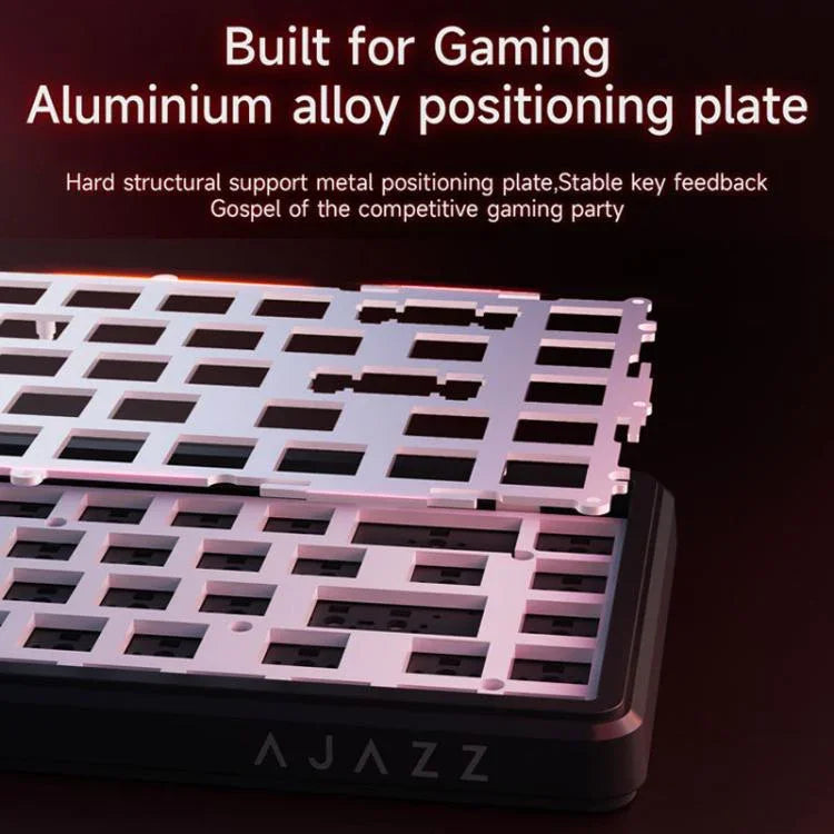 Clavier mécanique filaire Ajazz AK680 MAX à axe magnétique avec éclairage RGB, noir, blanc, noir gris jaune, bleu blanc bleu foncé, gravure latérale dégradé rose, noir contour, blanc contour