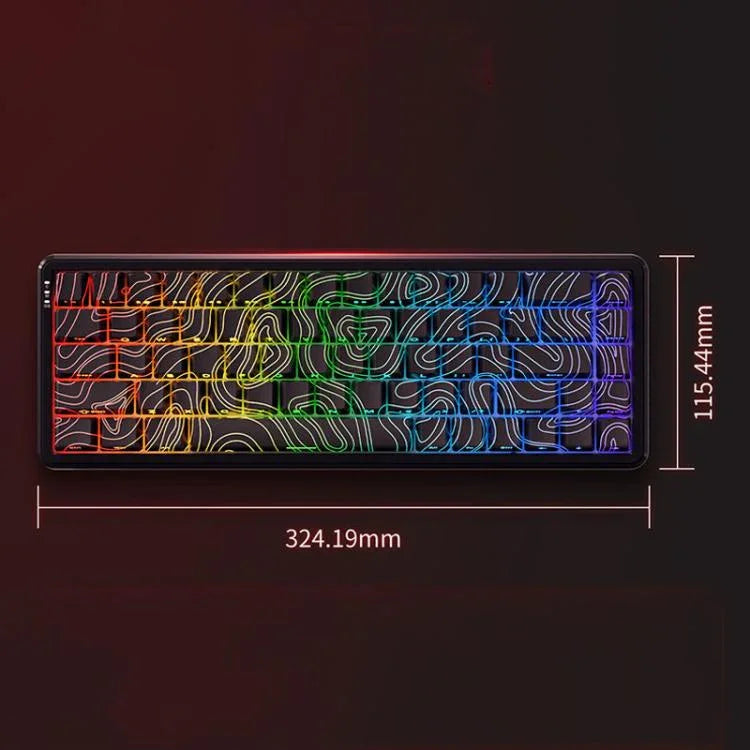 Clavier mécanique filaire Ajazz AK680 MAX à axe magnétique avec éclairage RGB, noir, blanc, noir gris jaune, bleu blanc bleu foncé, gravure latérale dégradé rose, noir contour, blanc contour