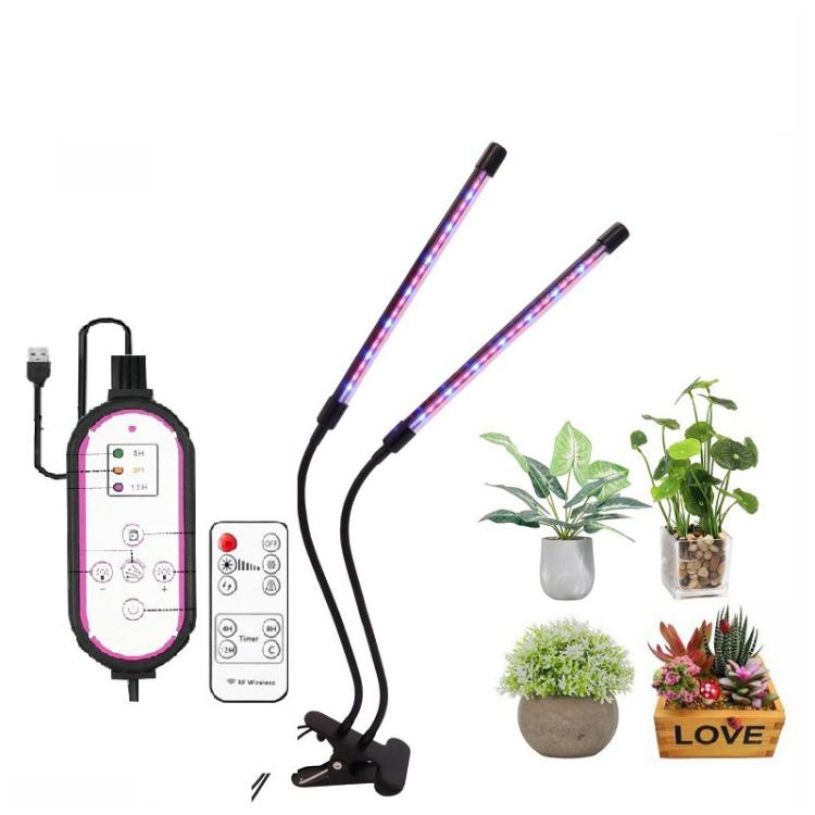 Lampe de Croissance de Plantes Clip-On Spectre Complet avec Télécommande, 2 Têtes, 3 Têtes, 4 Têtes