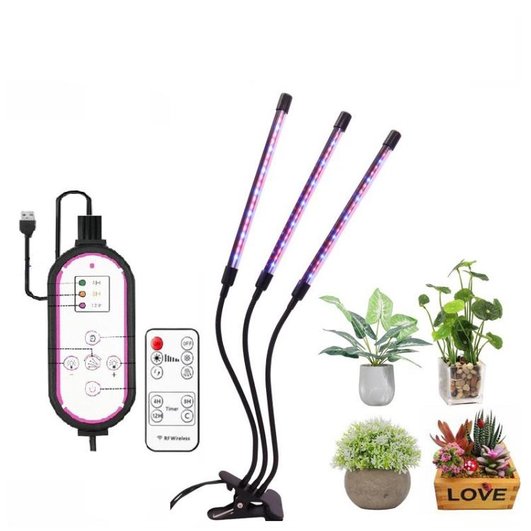 Lampe de Croissance de Plantes Clip-On Spectre Complet avec Télécommande, 2 Têtes, 3 Têtes, 4 Têtes